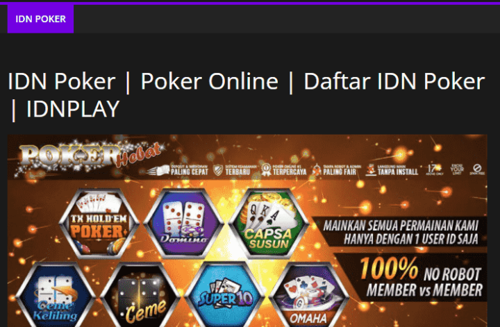 Idn Poker Pilihan Terbaik Penggemar Judi Online Di Indonesia
